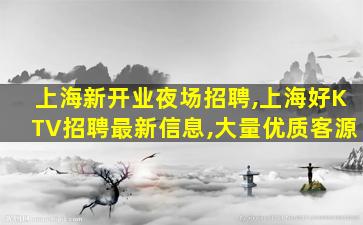 上海新开业夜场招聘,上海好KTV招聘最新信息,大量优质客源